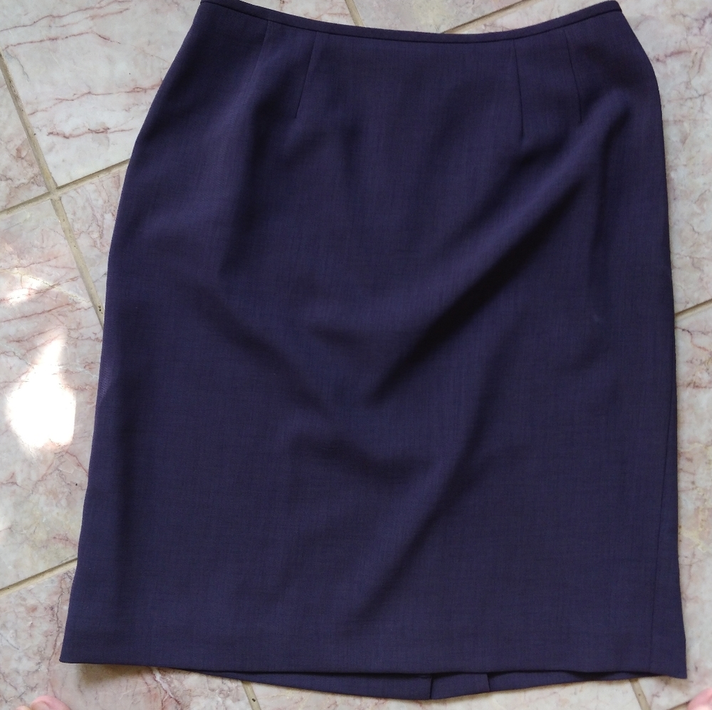 Kasper Petite Pencil Skirt Dark Navy Blue 10P B4